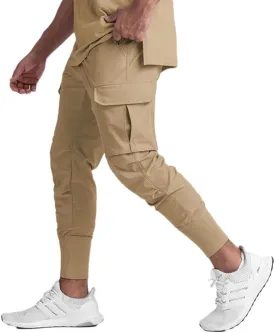 Banana Bucket Mens Casual Jogger Elastic Waist Pants Lightweight Sweatpant Athletic Cargo Pants with Multi Pockets