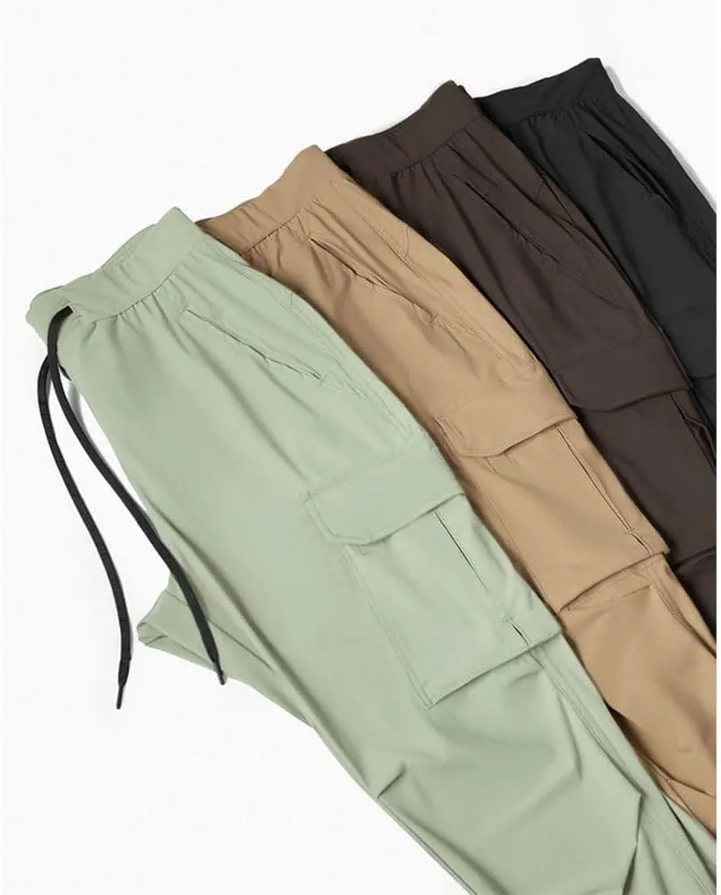 Banana Bucket Mens Casual Jogger Elastic Waist Pants Lightweight Sweatpant Athletic Cargo Pants with Multi Pockets