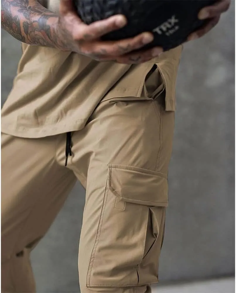 Banana Bucket Mens Casual Jogger Elastic Waist Pants Lightweight Sweatpant Athletic Cargo Pants with Multi Pockets