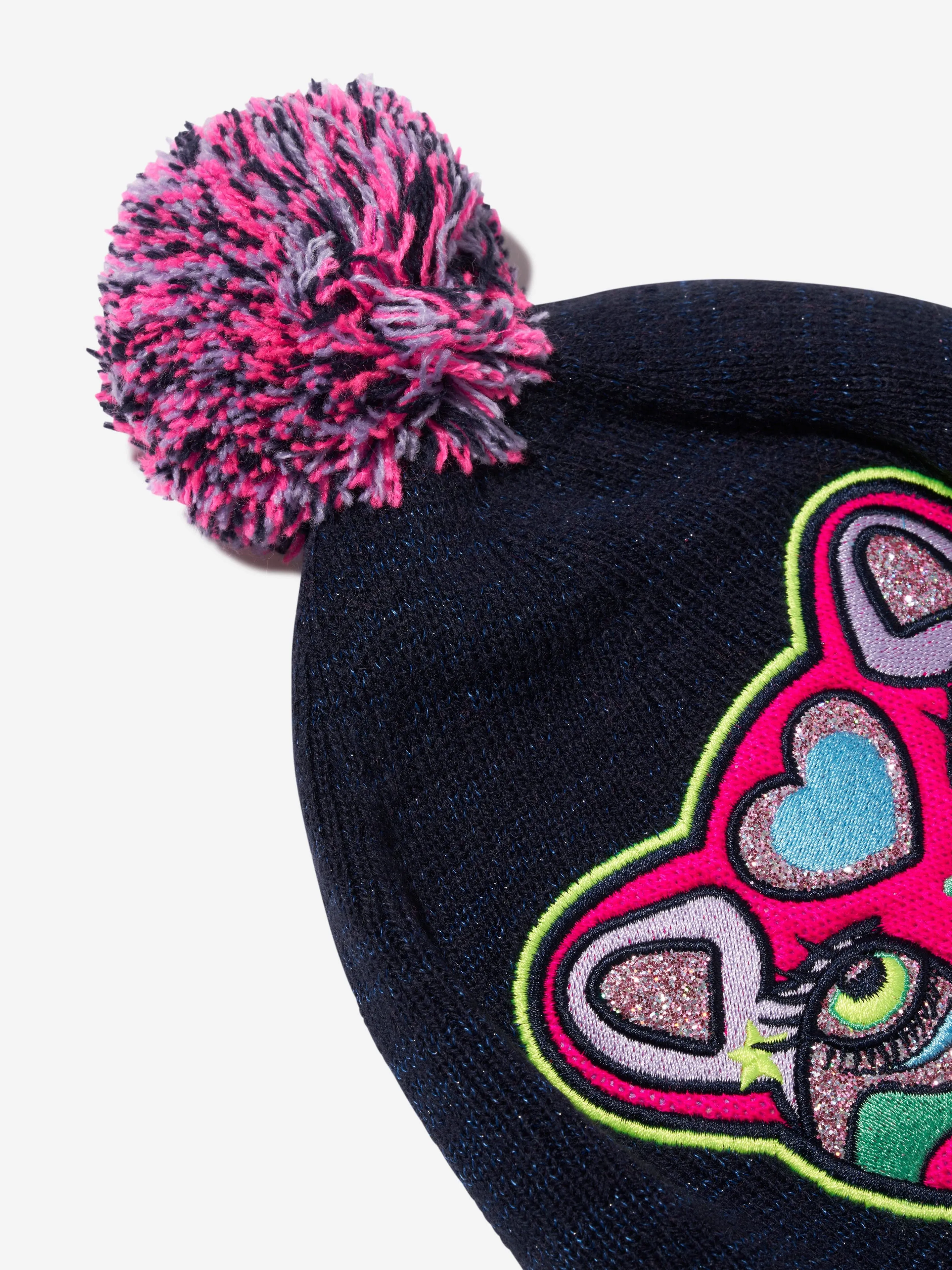 Billieblush Girls Tiger Bobble Hat in Navy