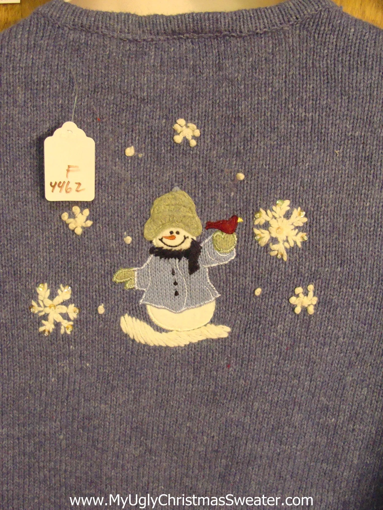 Blue Snowman Themed Cute Xmas Sweater