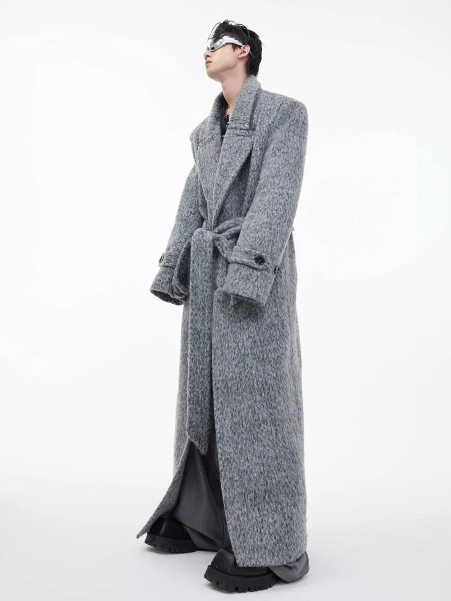 【CulturE】tweed loose long trench coat  na1578