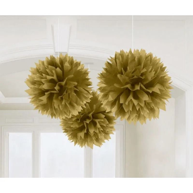 Fluffy Tissue Decorations 40cm 3Pk