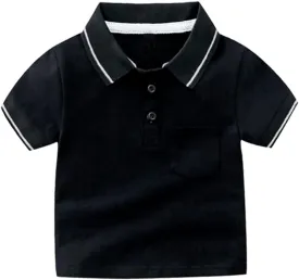 Little Boys Short Sleeve Polo Shirt Cute Summer Tee Uniform Tops