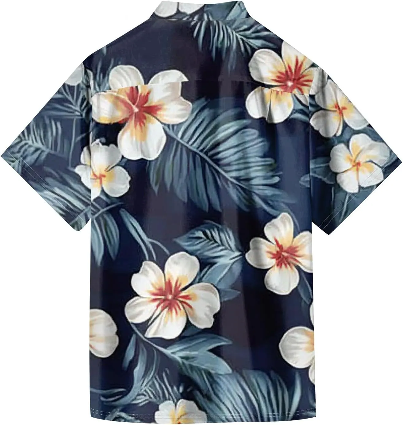 Mens Hawaiian Shirt Short Sleeve Button Down Shirts Palm Tree Floral Printed Casual Slim Fit Tops with Pocket