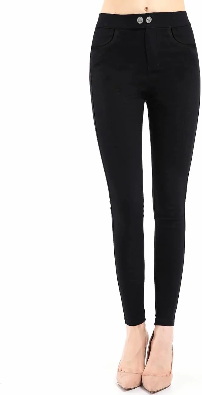 neezeelee Women's High Waisted Comfort Black Stretch Dress Pants for Work Business Casual with Pockets