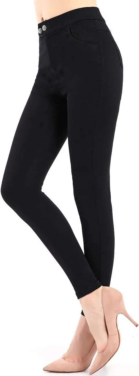 neezeelee Women's High Waisted Comfort Black Stretch Dress Pants for Work Business Casual with Pockets