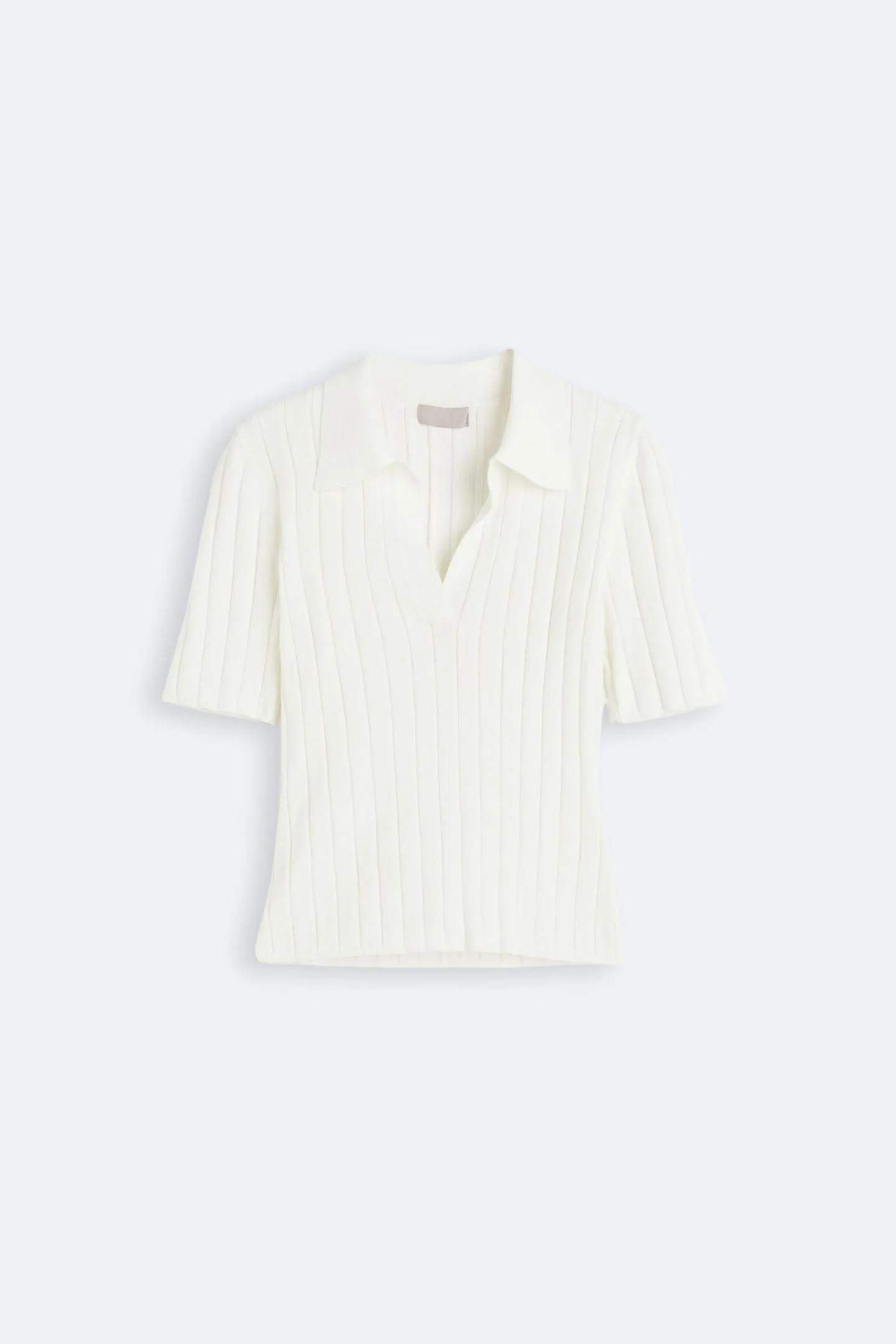Old Money Ribbed Straight Collar Polo T-Shirt