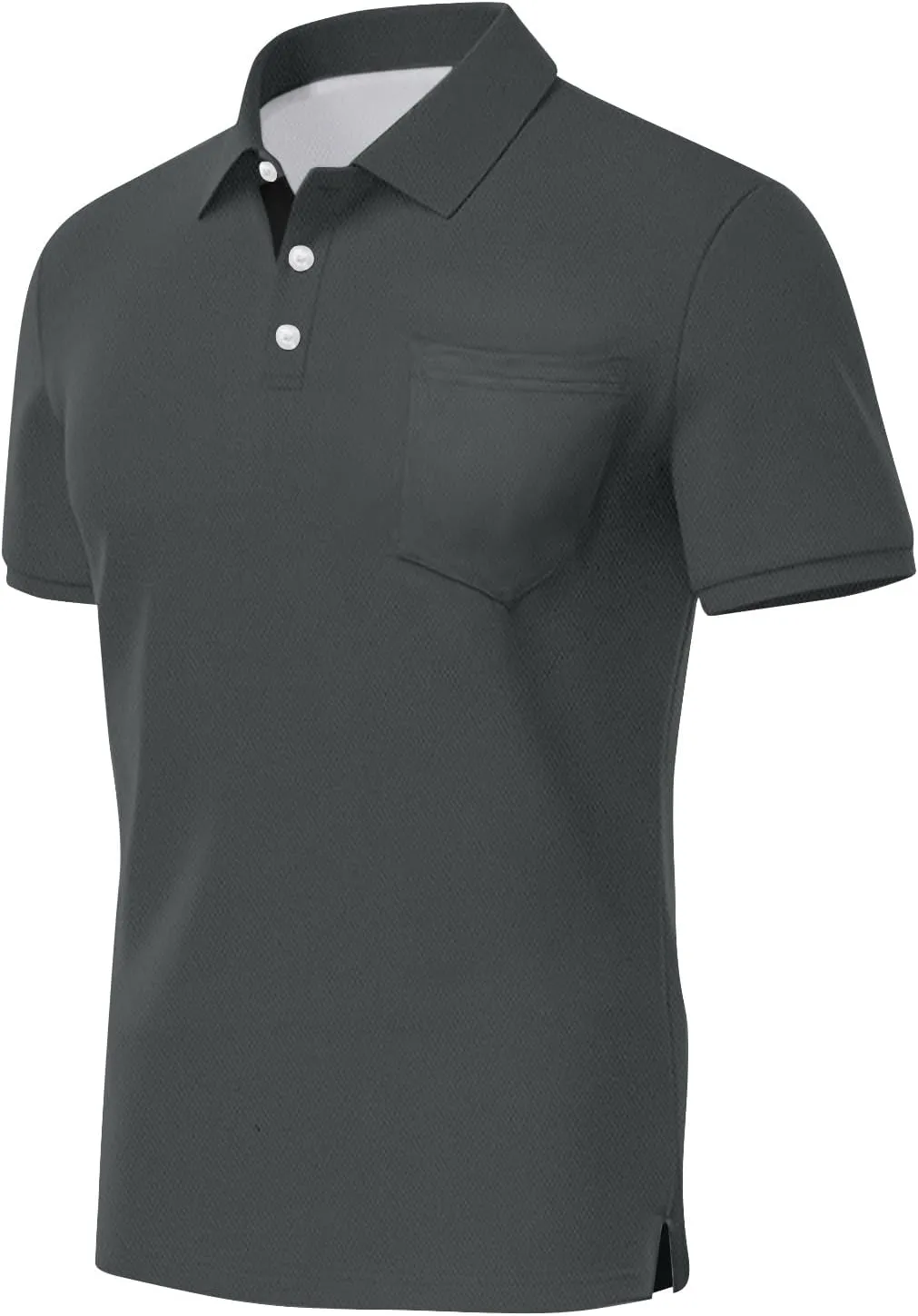 RTRDE Men's Casual Golf Shirts Short Sleeve Solid Color Business Casual Work Collared Shirts with Pocket Polos, M-5XL