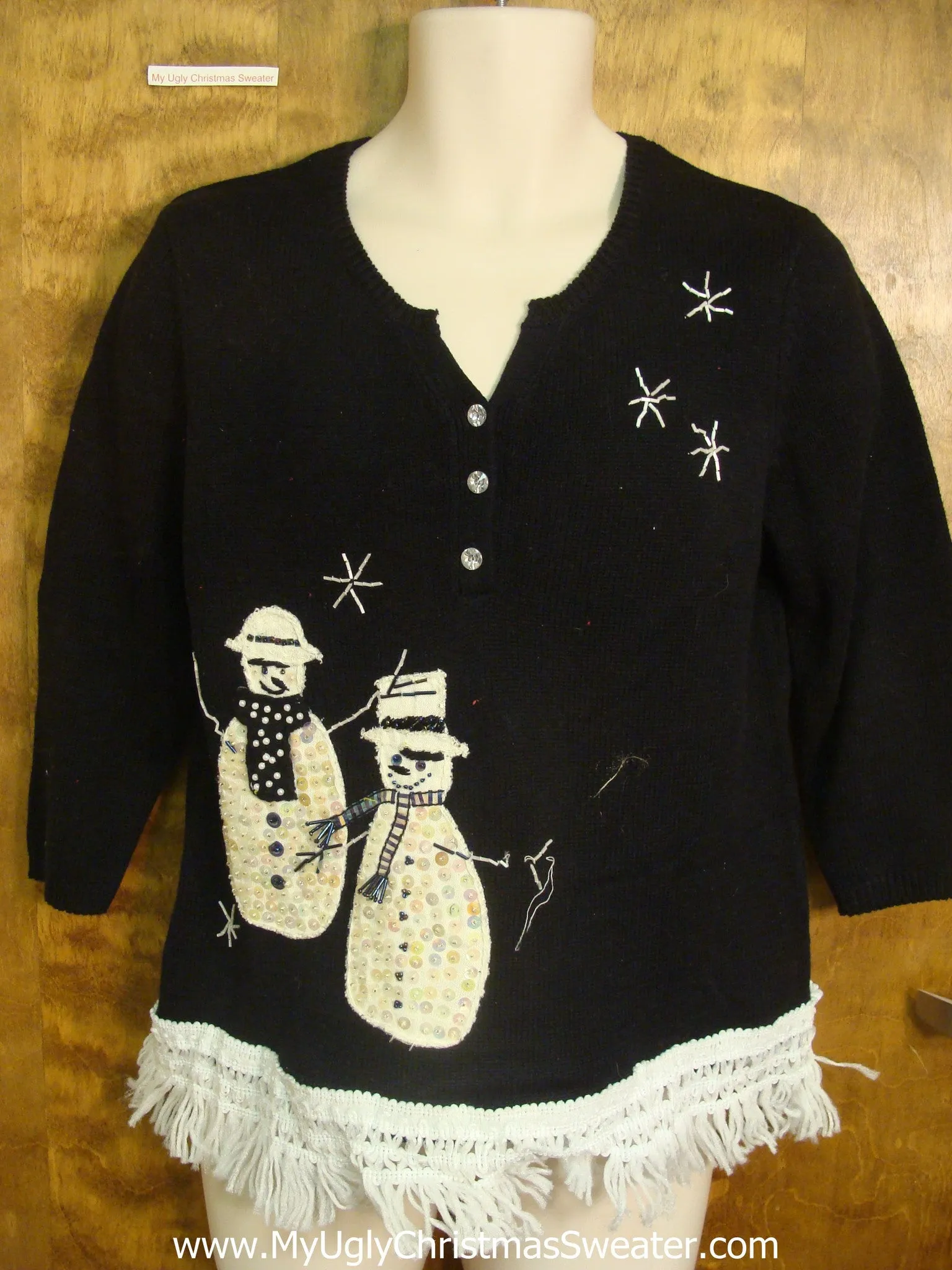Snowman Couple Enjoying the Snow Cute Christmas Sweater