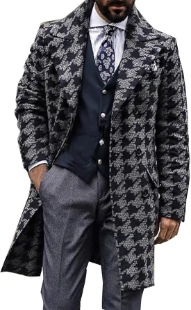 Ymosrh Jackets for Men Men's British Style Solid Color Long Coat Fashionable Warm Woolen Overcoat Mens Coats Fashion